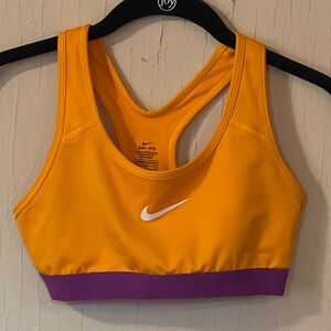 Nike Golden Yellow and Purple Sports Bra